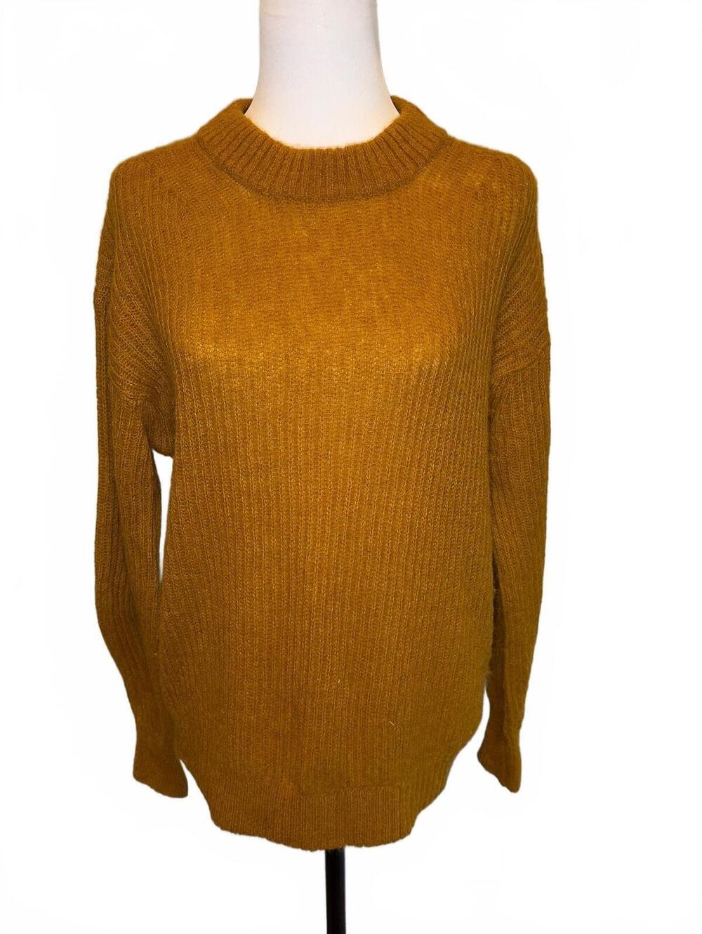Everlane Cocoon Crew Alpaca Sweater S Golden Camel Brown Autumn Quiet Luxury